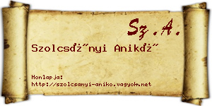 Szolcsányi Anikó névjegykártya